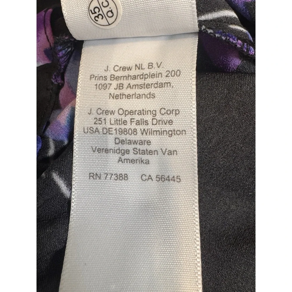 J. CREW Black, Vibrant Purple & Blue All Over Floral Midi Pencil Skirt Size S